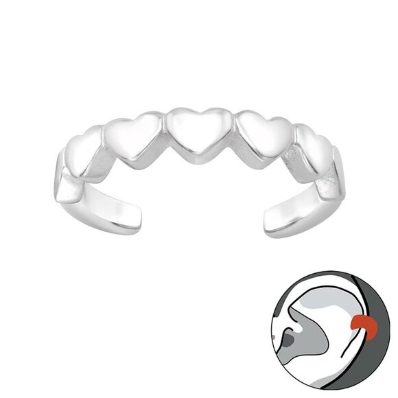 Sterling Silver Heart Ear Cuff - Picture 1 of 1